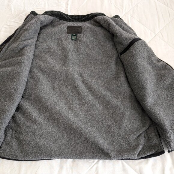 LAUREN RL Vest Men's M Black Outdoor Vintage Utility Nylon Corduroy Collar Zip - Picture 7 of 16